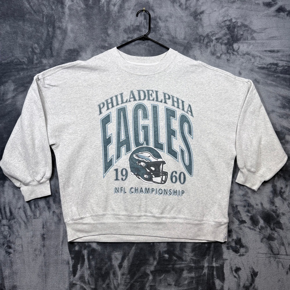 Abercrombie & Fitch Sweatshirt Mens XL Gray Philadelphia Eagles NFL Championship
